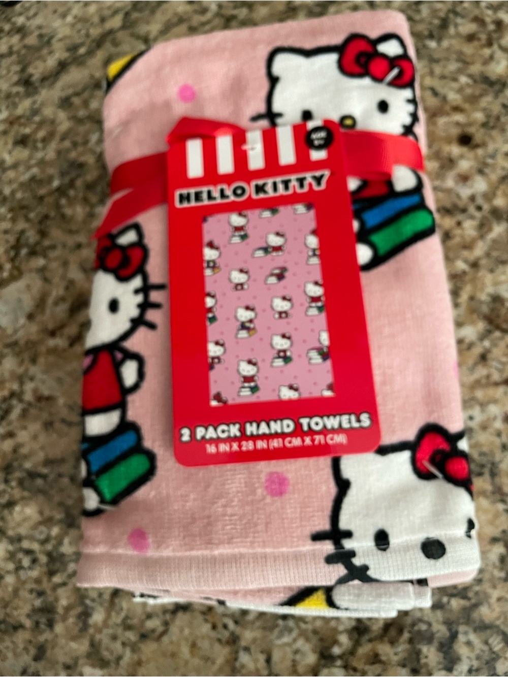 Hello Kitty Pink & White Character Hand Towels - 2 Pack